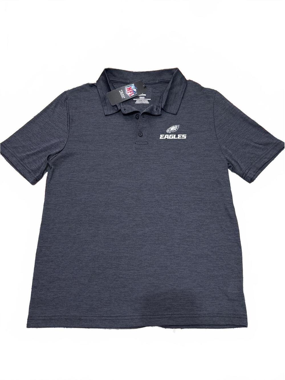 NFL Men's Philadelphia Eagles Charcoal Grey Polo Shirt Medium